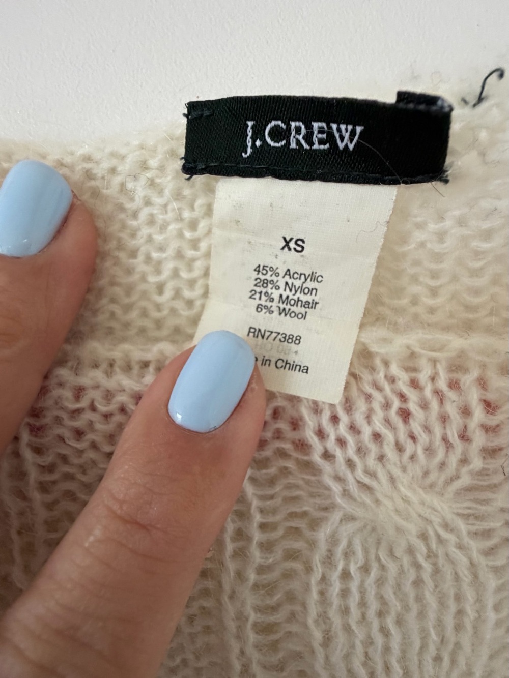 J. Crew Cream Cable-Knit Crewneck Sweater